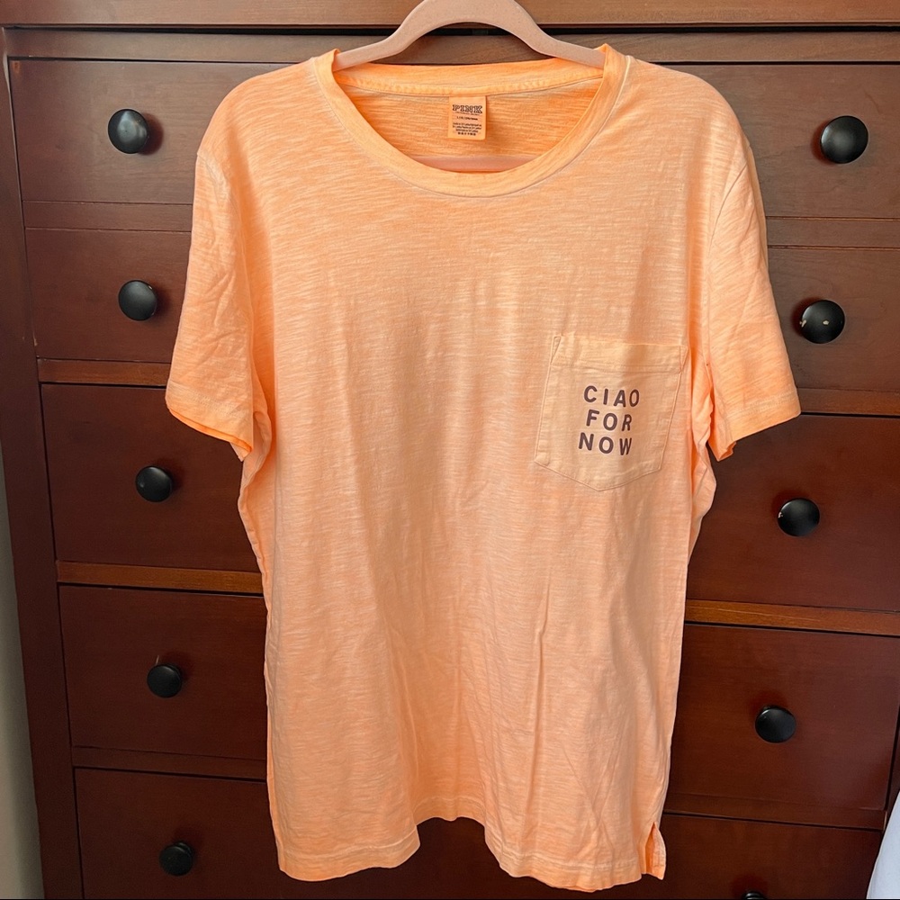 Victoria's Secret PINK orange short sleeve tee with a front pocket *like new
